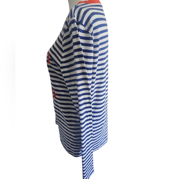 J. Crew Sailor Inspired Striped "l'océan" Long Sleeve Blouse Medium - Picture 2 of 4